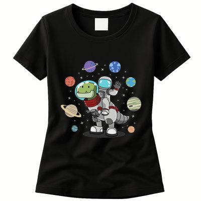 Dinosaur Astronaut & Planets Space & Dino Space Womens T-Shirt