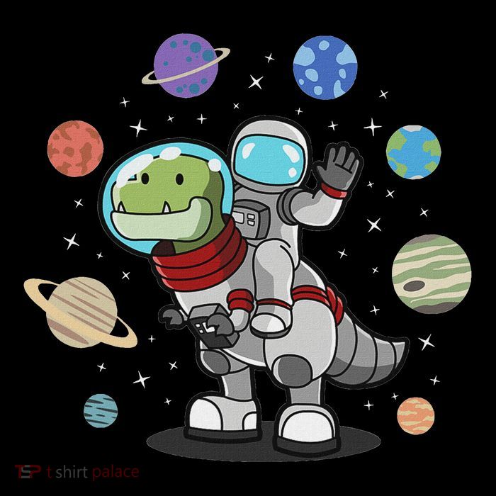 Dinosaur Astronaut & Planets Space & Dino Space Kids T-Shirt