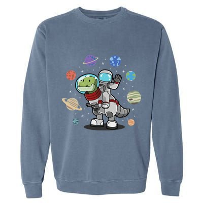 Dinosaur Astronaut & Planets Space & Dino Space Garment-Dyed Sweatshirt
