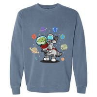 Dinosaur Astronaut & Planets Space & Dino Space Garment-Dyed Sweatshirt