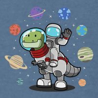 Dinosaur Astronaut & Planets Space & Dino Space Garment-Dyed Sweatshirt