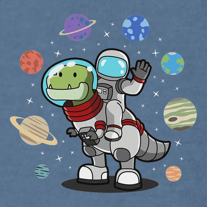 Dinosaur Astronaut & Planets Space & Dino Space Garment-Dyed Sweatshirt
