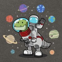 Dinosaur Astronaut & Planets Space & Dino Space Cotton Canvas Backpack