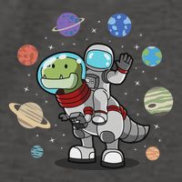 Dinosaur Astronaut & Planets Space & Dino Space Vector Backpack