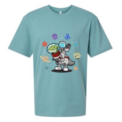 Dinosaur Astronaut & Planets Space & Dino Space Sueded Cloud Jersey T-Shirt