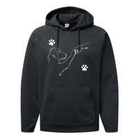 Dog And People Punch Hand Dog Friendship Fist Bump Dogs Paw Performance Fleece Hoodie