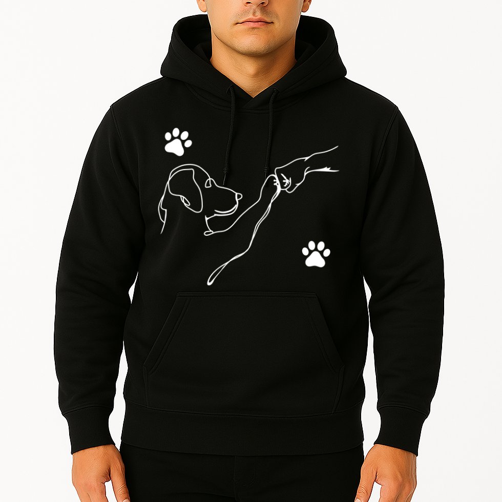 Dog And People Punch Hand Dog Friendship Fist Bump Dogs Paw Hoodie