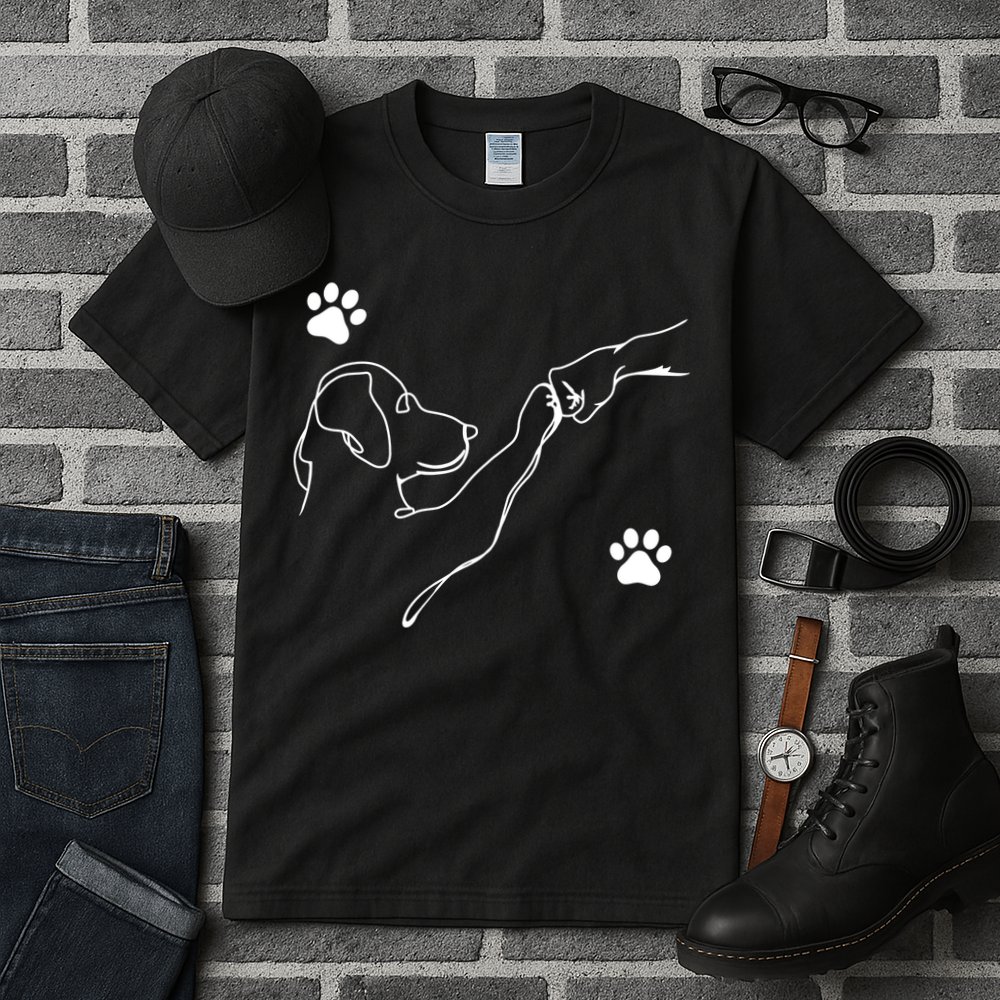 Dog And People Punch Hand Dog Friendship Fist Bump Dogs Paw Tall T-Shirt