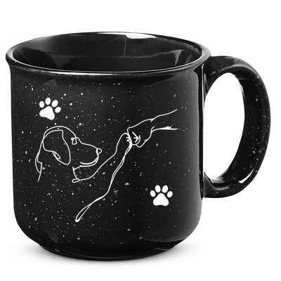 Dog And People Punch Hand Dog Friendship Fist Bump Dogs Paw 15oz Campfire Ceramic Mug