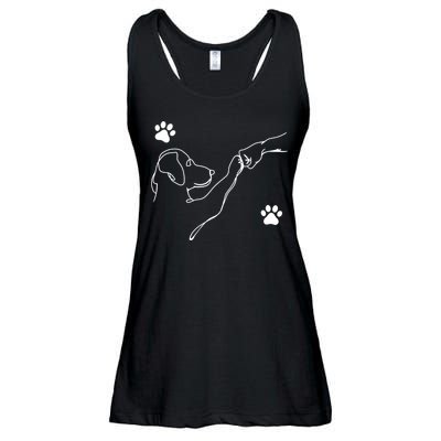 Dog And People Punch Hand Dog Friendship Fist Bump Dogs Paw Ladies Essential Flowy Tank