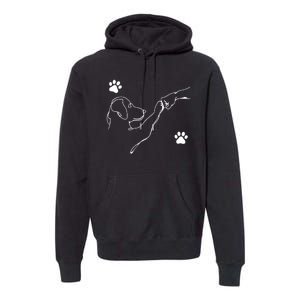 Dog And People Punch Hand Dog Friendship Fist Bump Dogs Paw Premium Hoodie