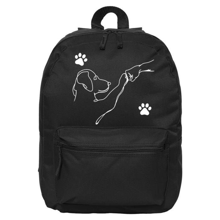 Dog And People Punch Hand Dog Friendship Fist Bump Dogs Paw 16 in Basic Backpack