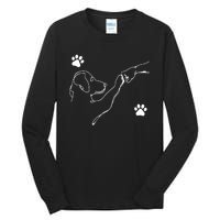 Dog And People Punch Hand Dog Friendship Fist Bump Dogs Paw Tall Long Sleeve T-Shirt