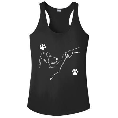 Dog And People Punch Hand Dog Friendship Fist Bump Dogs Paw Ladies PosiCharge Competitor Racerback Tank