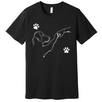 Dog And People Punch Hand Dog Friendship Fist Bump Dogs Paw Premium T-Shirt