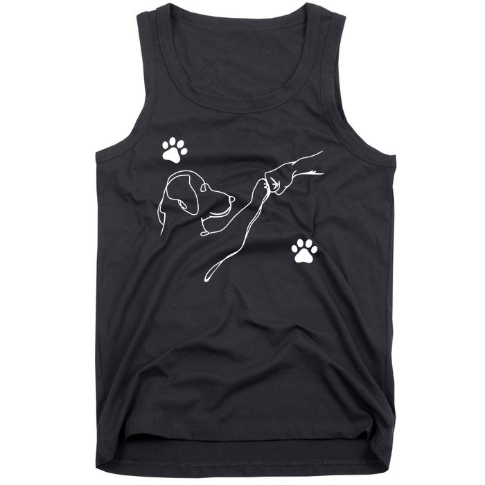 Dog And People Punch Hand Dog Friendship Fist Bump Dogs Paw Tank Top