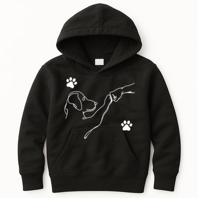 Dog And People Punch Hand Dog Friendship Fist Bump Dogs Paw Kids Hoodie