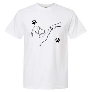 Dog And People Punch Hand Dog Friendship Fist Bump Dogs Paw Garment-Dyed Heavyweight T-Shirt