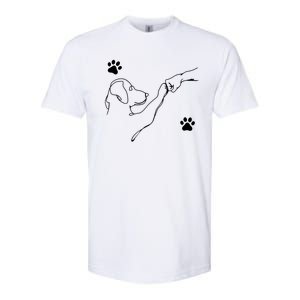 Dog And People Punch Hand Dog Friendship Fist Bump Dogs Paw Softstyle CVC T-Shirt