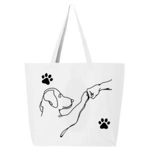 Dog And People Punch Hand Dog Friendship Fist Bump Dogs Paw 25L Jumbo Tote