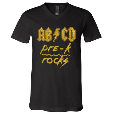 Diamond Abcd Prek Rocks V-Neck T-Shirt