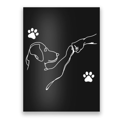 Dog And People Punch Hand Dog Friendship Fist Bump DogS Paw Poster