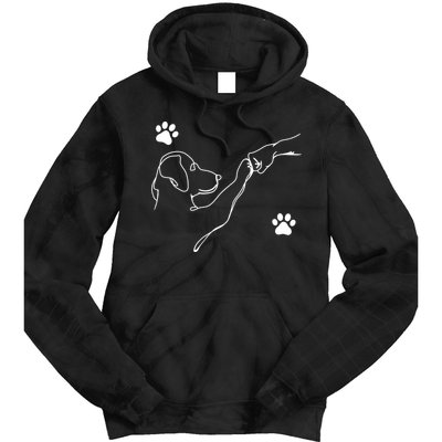 Dog And People Punch Hand Dog Friendship Fist Bump DogS Paw Tie Dye Hoodie