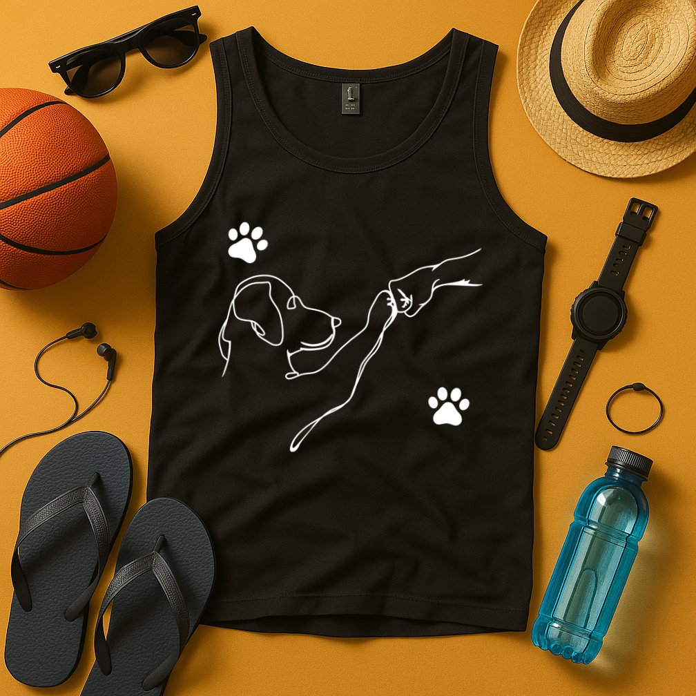 Dog And People Punch Hand Dog Friendship Fist Bump DogS Paw Tank Top