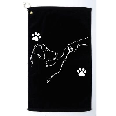 Dog And People Punch Hand Dog Friendship Fist Bump DogS Paw Golf Towel