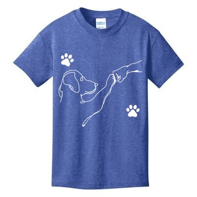 Dog And People Punch Hand Dog Friendship Fist Bump DogS Paw Kids T-Shirt