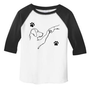 Dog And People Punch Hand Dog Friendship Fist Bump DogS Paw Toddler Fine Jersey T-Shirt