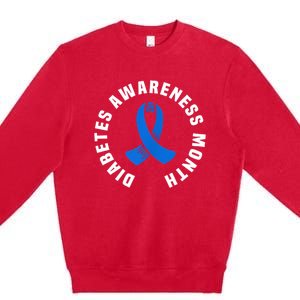 Diabetes Awareness Pocket Design World Diabetes Day Premium Crewneck Sweatshirt