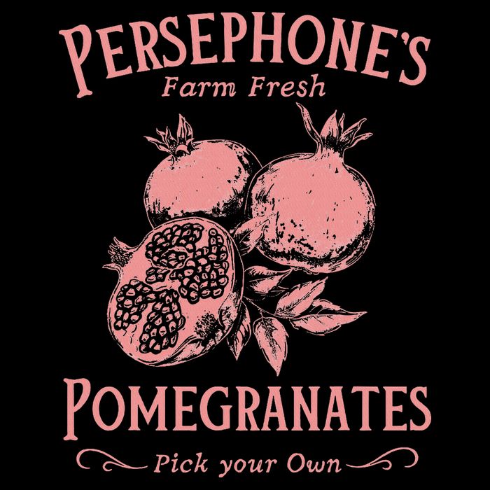 Dark Academia Persephone's Pomegranates Flexfit Unipanel Trucker Cap