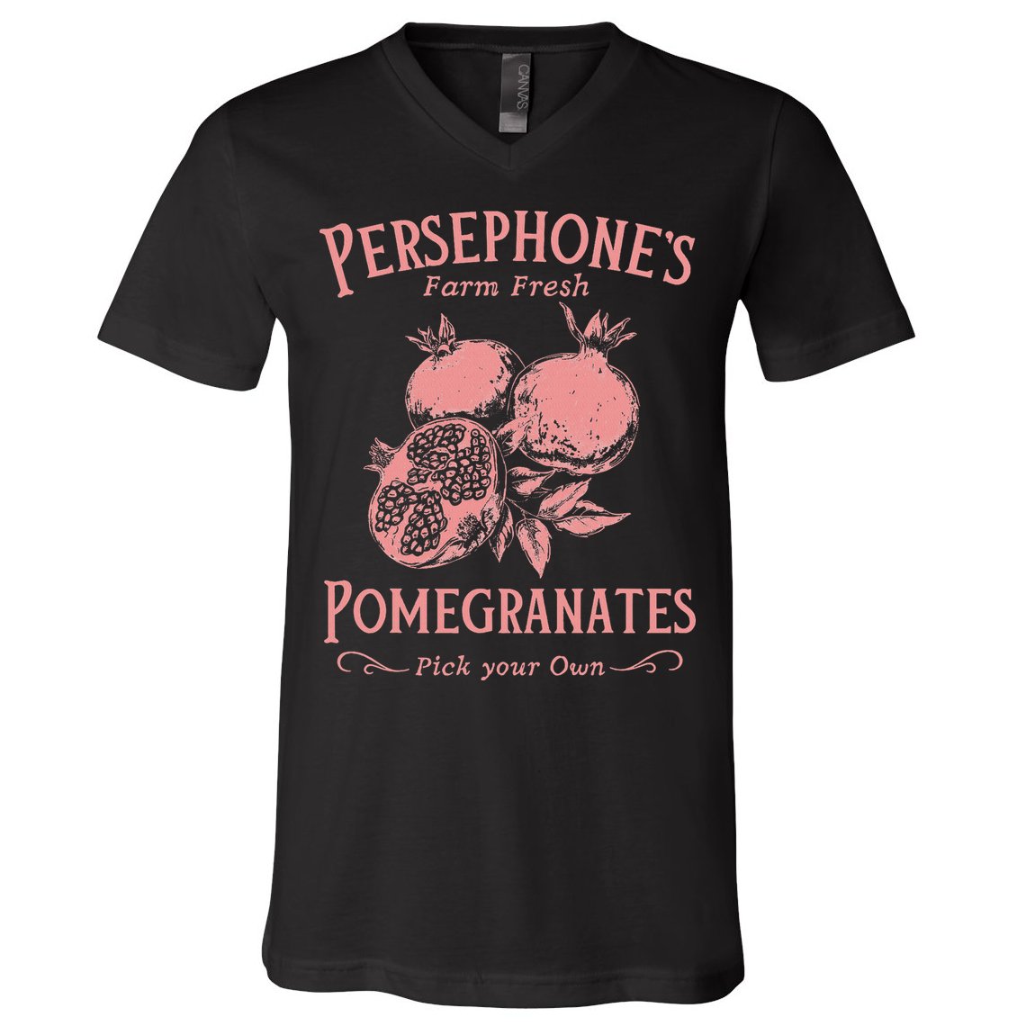 Dark Academia Persephone's Pomegranates V-Neck T-Shirt