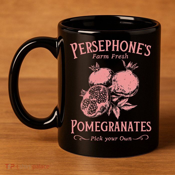 Dark Academia Persephone's Pomegranates 11oz C Handle Ceramic Mug