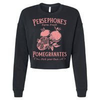 Dark Academia Persephone's Pomegranates Cropped Pullover Crew