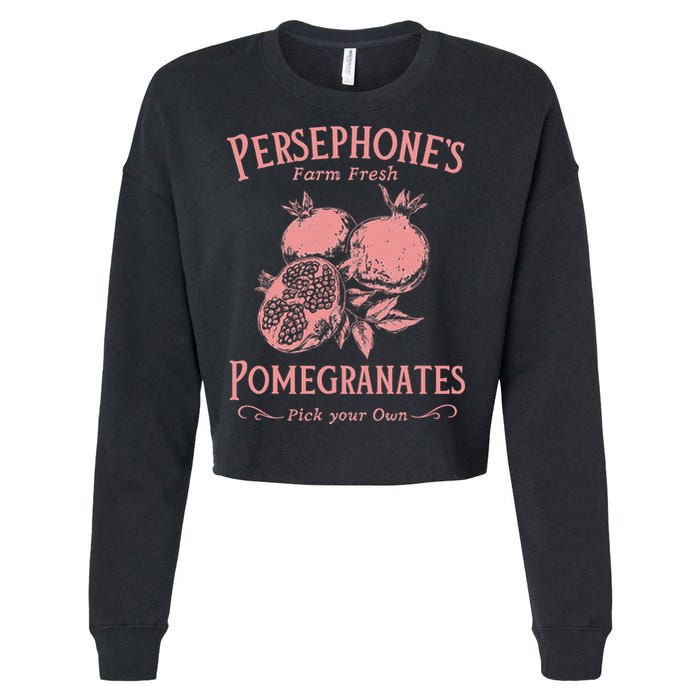 Dark Academia Persephone's Pomegranates Cropped Pullover Crew