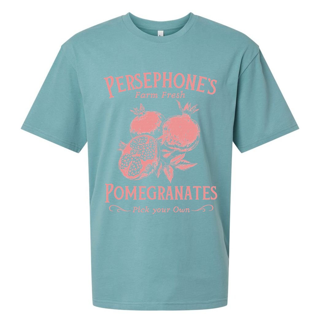 Dark Academia Persephone's Pomegranates Sueded Cloud Jersey T-Shirt