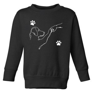 Dog And People Punch Hand Dog Friendship Fist Bump DogS Paw Toddler Sweatshirt