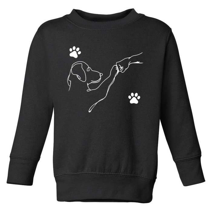 Dog And People Punch Hand Dog Friendship Fist Bump DogS Paw Toddler Sweatshirt