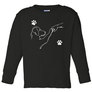 Dog And People Punch Hand Dog Friendship Fist Bump DogS Paw Toddler Long Sleeve Shirt