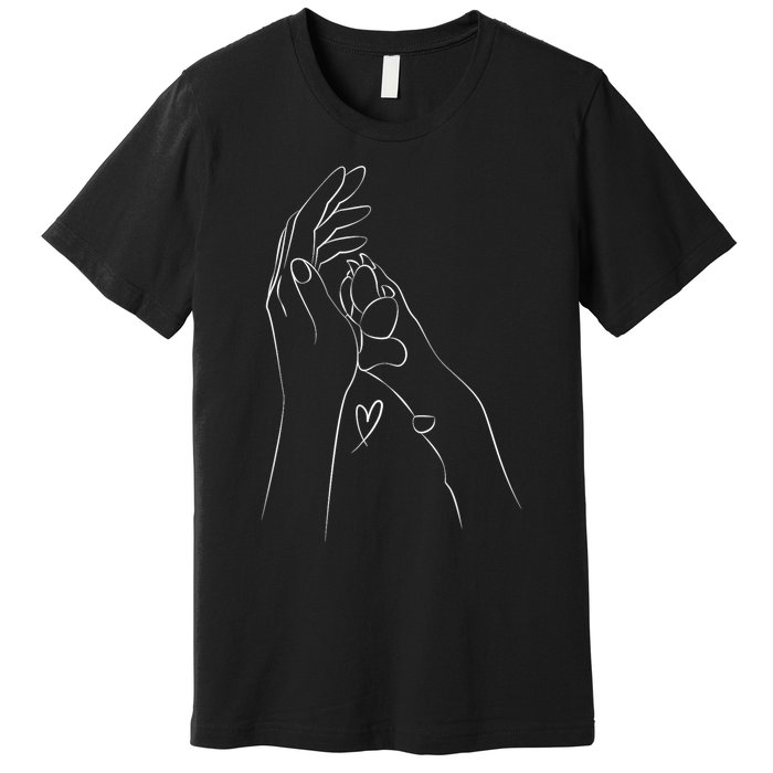 Dog And People Punch Hand Dog Friendship Fist Bump DogS Paw Premium T-Shirt