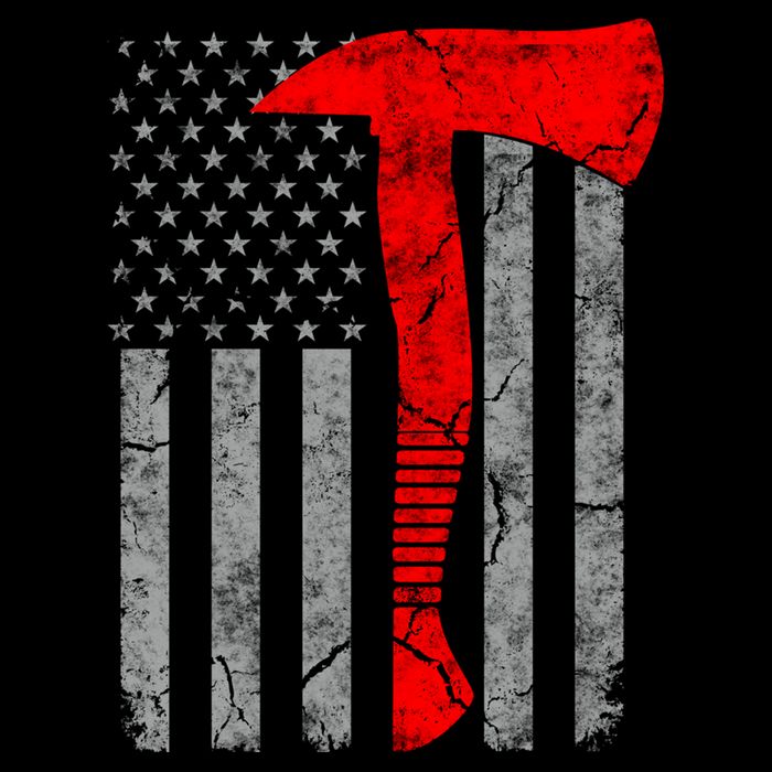 Distressed American Patriot Red Line Axe Firefighter Flag Gift Backpack