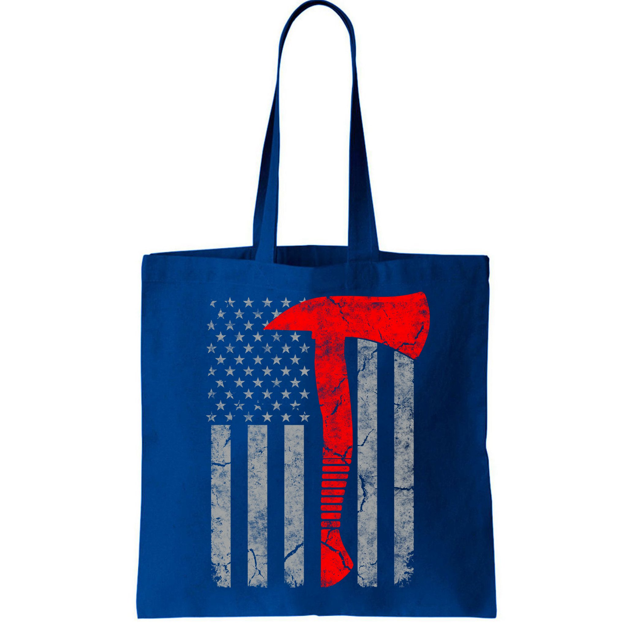 Distressed American Patriot Red Line Axe Firefighter Flag Gift Bag