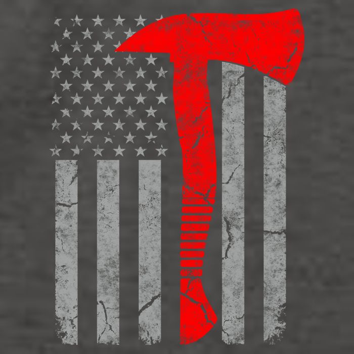 Distressed American Patriot Red Line Axe Firefighter Flag Gift Vector Backpack