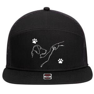 Dog And People Punch Hand Dog Friendship Fist Bump DogS Paw 7 Panel Mesh Trucker Snapback Hat