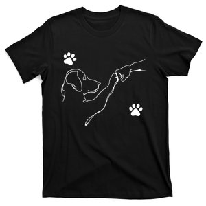 Dog And People Punch Hand Dog Friendship Fist Bump DogS Paw T-Shirt