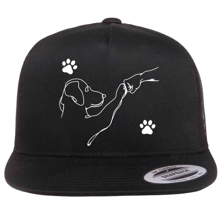 Dog And People Punch Hand Dog Friendship Fist Bump DogS Paw Flat Bill Trucker Hat