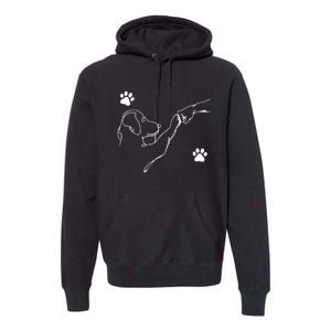 Dog And People Punch Hand Dog Friendship Fist Bump DogS Paw Premium Hoodie