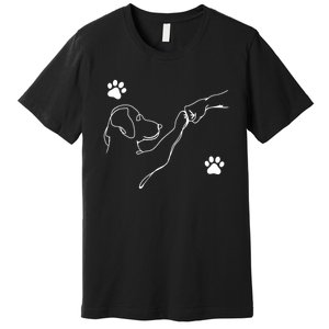 Dog And People Punch Hand Dog Friendship Fist Bump DogS Paw Premium T-Shirt